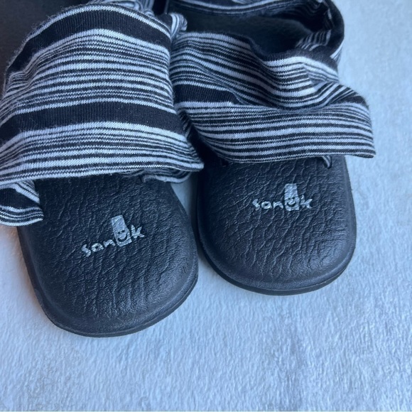 ** sanuk Yoga Sling 2 Sandals Black and Gray Stripe Size 7 - Picture 4 of 8